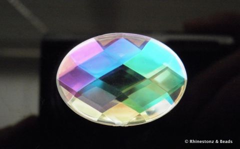 Jewel Acrylics Non-Hotfix Oval Crystal AB 25mm  